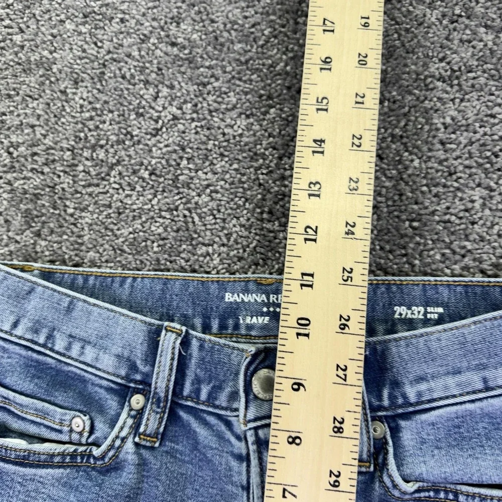 Banana Republic Travel Jeans Mens 29x32 Blue Slim Straight Light Wash